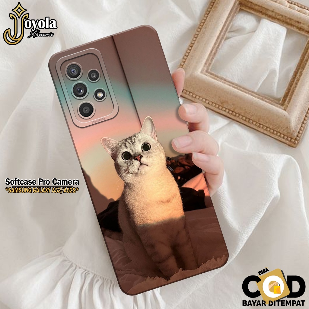 JOYOLA Case Samsung Galaxy A52/A52S Fashion Case Kucing Softcase Samsung Galaxy A52/A52S Pro Camera 