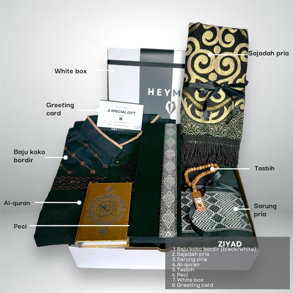 new hampers cowok muslim baju koko exclusive sajadah sarung tasbih handbag pria islam kado cowok