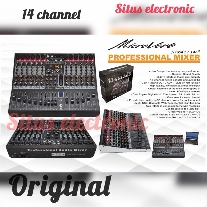 mixer microverb neo m12 original effect digital 16dsp mixer 14 channel model ashley super m12