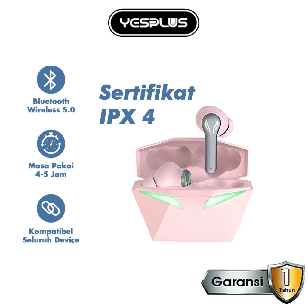 Yesplus TWS-02 Headset Wireless Earbuds Hitam|Putih