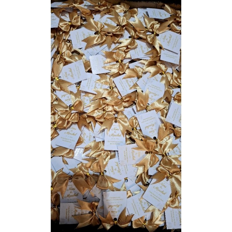 

(25 pcs) Pita dan Tag Souvenir Pernikahan / Hampers 5x10cm