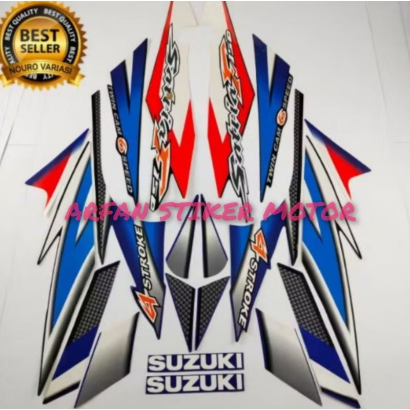 STRIPING LIS STIKER SUZUKI SATRIA FU CBU 2005 2006 BIRU HITAM FULL SET KUALITAS 100% TERJAMIN