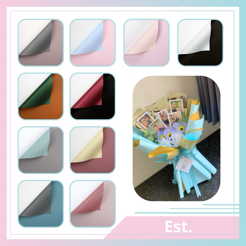 

Esthetic | Cellophane bicolor Cellophane dua warna Warping buket dua warna Kertas Buket dua warna Kertas buket