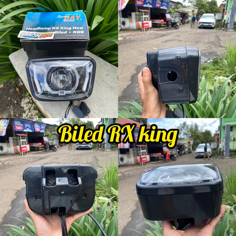 HEADLAMP RX KING NEW BILED + RGB LAMPU DEPAN BILED BILET RX KING SET BATOK LAMPU BILED BILET RX KING