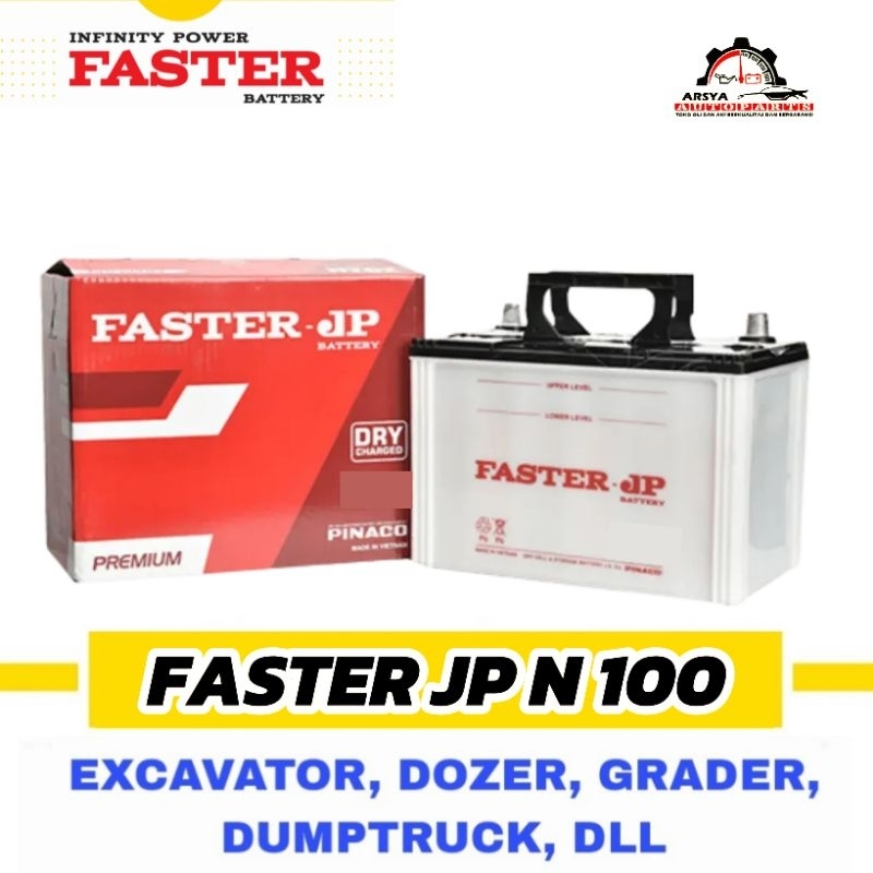 Aki Mobil FASTER JP N100 Aki Basah 12 V / 100 Ampere (VOUCHER) KHUSUS BANDAR LAMPUNG