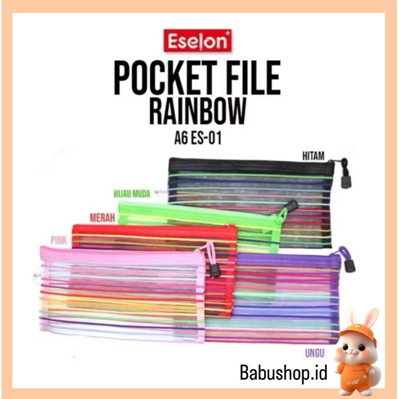 

BBS Pocket File Rainbow ES01 A6 ESELON/ Pocket File / Tempat Alat Tulis/Tempat serbaguna,dengan warna yg cantik