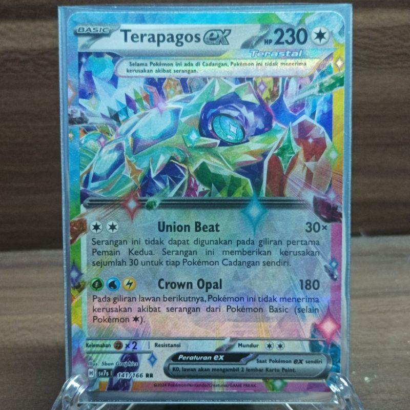 Terapagos EX RR Pokemon card Indonesia (pack bimbingan rasi)