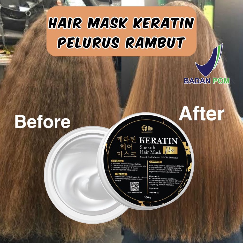 Buruan Dapetin FLEO Hair Mask Keratin Smoothing 1gr  Masker Keratin Pelurus Rambut Korea  Hair Mask 