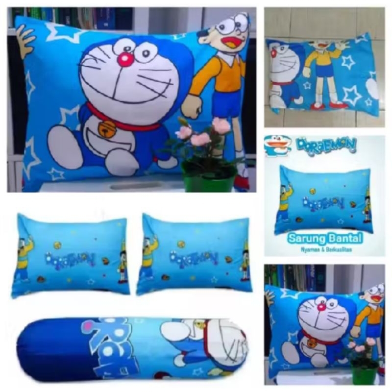 sarung bantal tidur / sarung guling / sarung bantal Doraemon/sarung bantal murah / sarung bantal kal