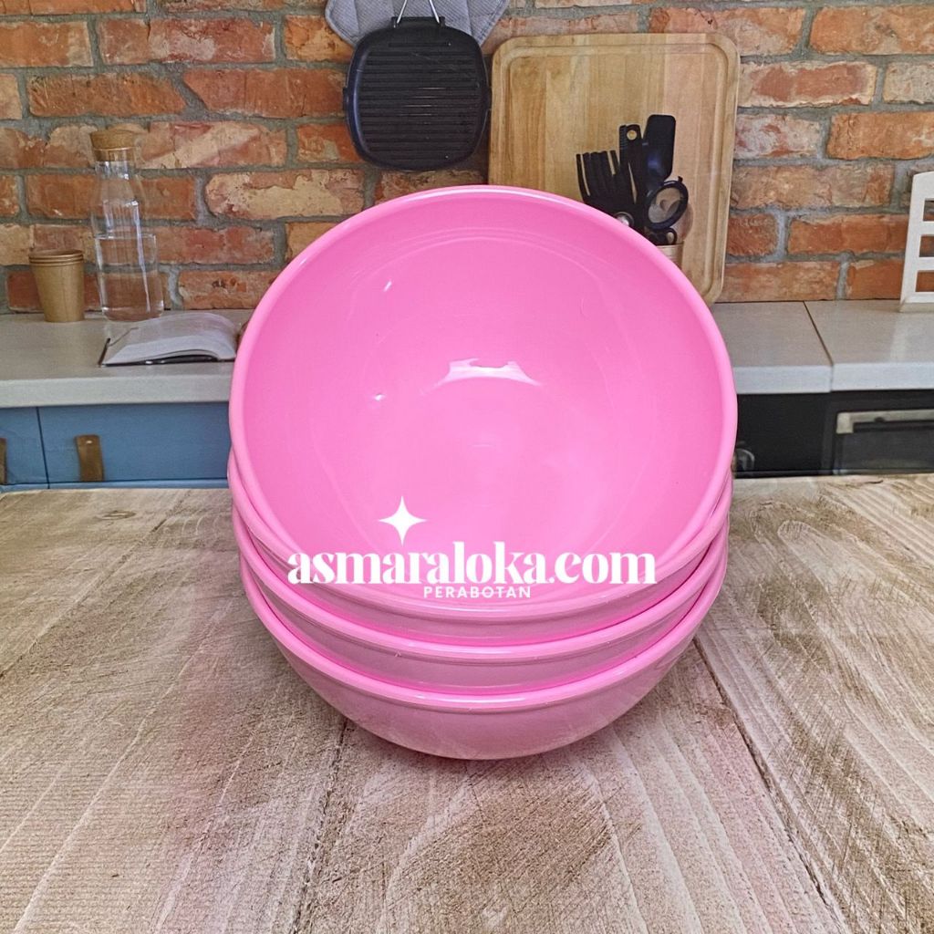 ( 6pcs) Mangkuk Semi Melamin Dinnerware Pink 18 cm / 7 inch, Mangkok Semi Melamin, Mangkok Kuah