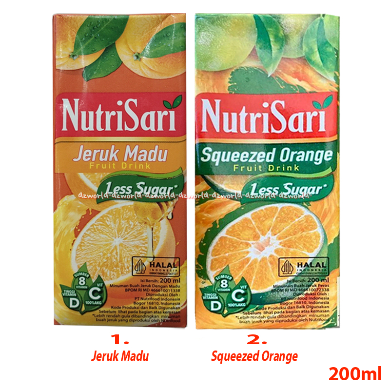 

Nutrisari 200ml Squeezed Orange Fruit Drink Less Sugar Minuman Siap Minum Jeruk Madu Fruit Drink Less Sugar Dengan Gula Stevia