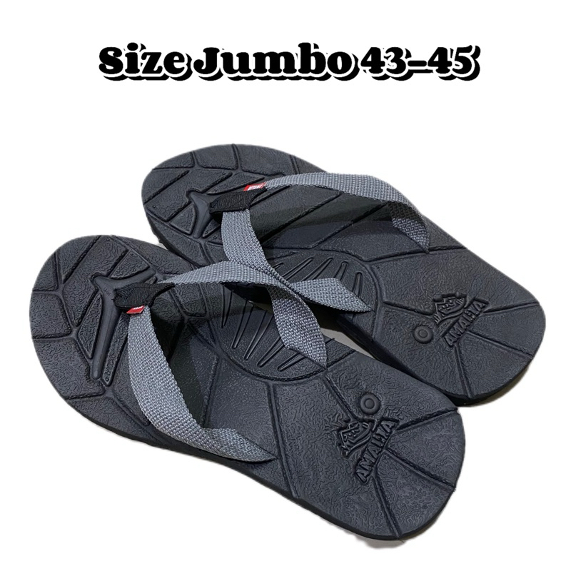 Sandal jepit Gunung Jumbo size 43-45 pria wanita sandal karet antislip Outdoor