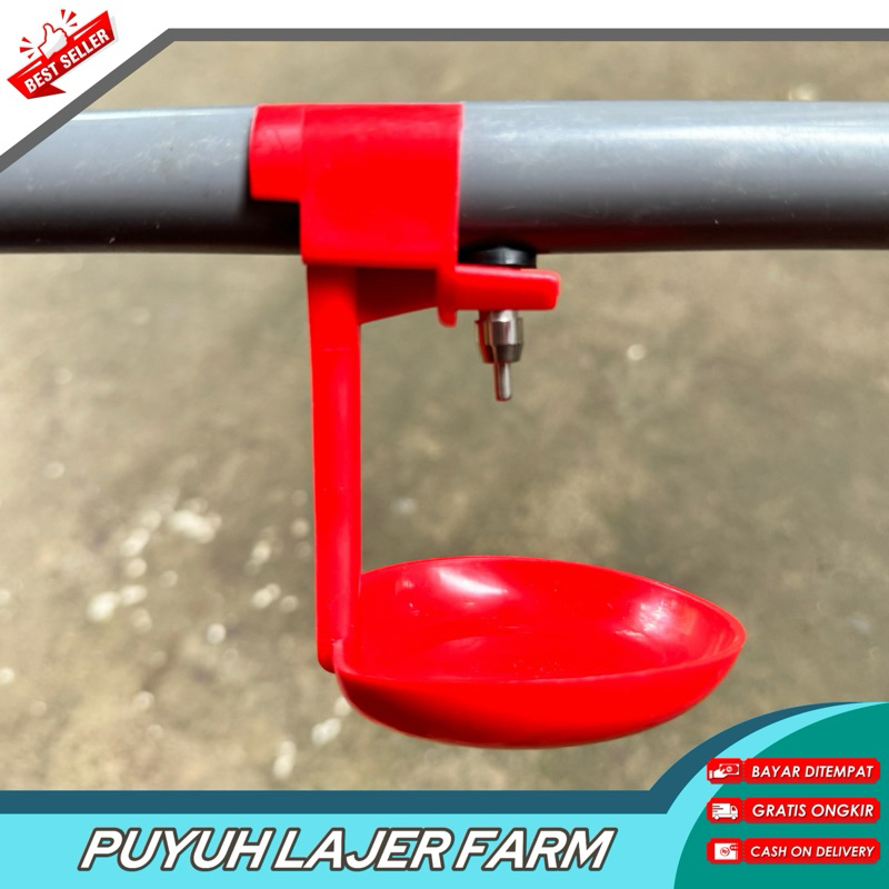 nipple stainles dan lepekan Satu Set Nipel Niplee Nepel Puyuh Ayam  Broiler Stainlees Drinker Tempat