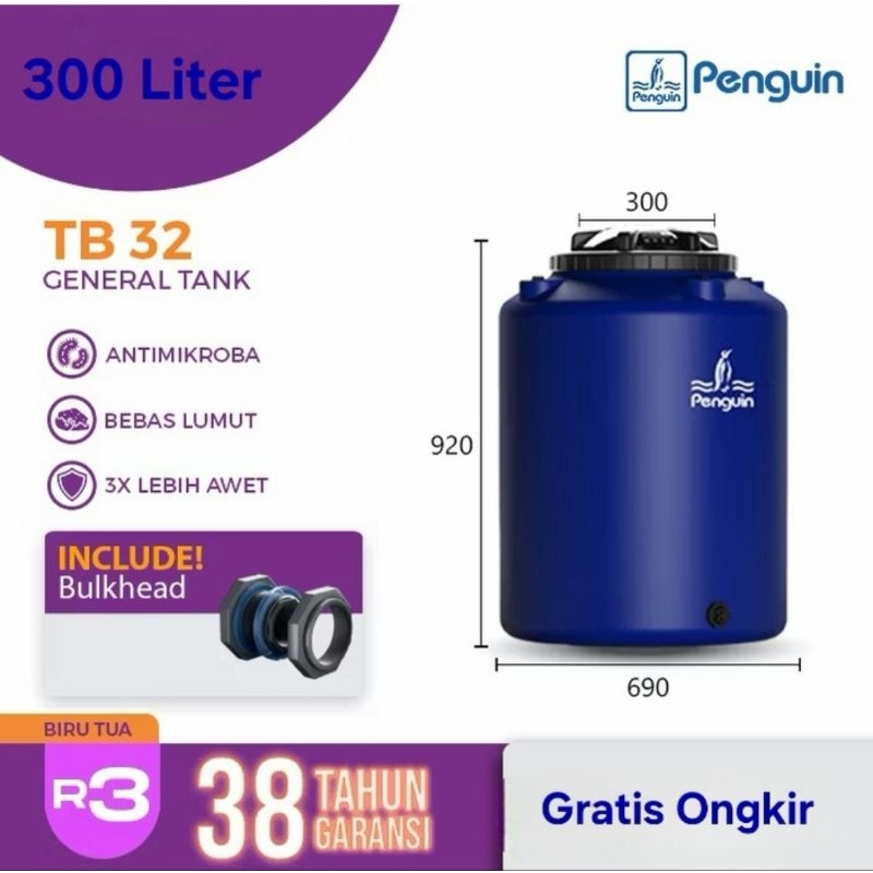Tangki Penguin TB 32 300 Liter / Toren Penguin 300 Liter