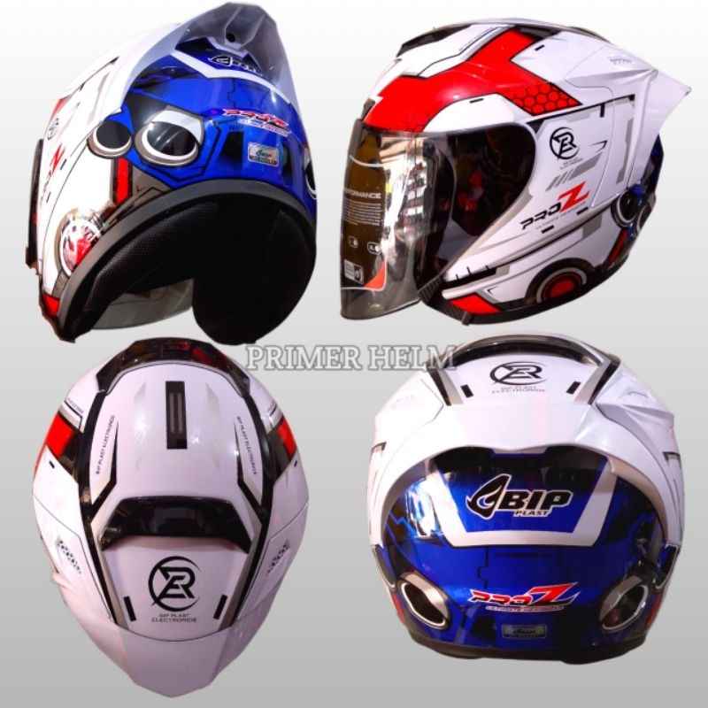 Helm Bip Plast Pro Z paket ganteng motif putih
