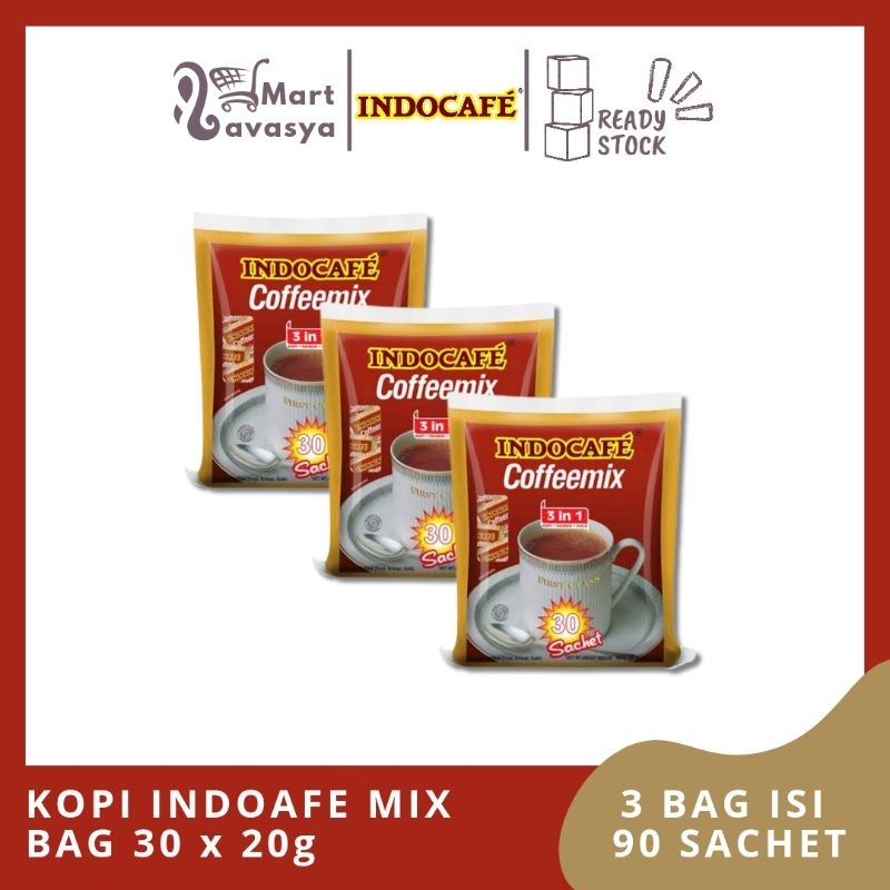 

KOPI INDOCAFE MIX BAG 30 X 20g - 1 PACK ISI 3 BAG - KOTA BANDUNG - LAVASYA MART