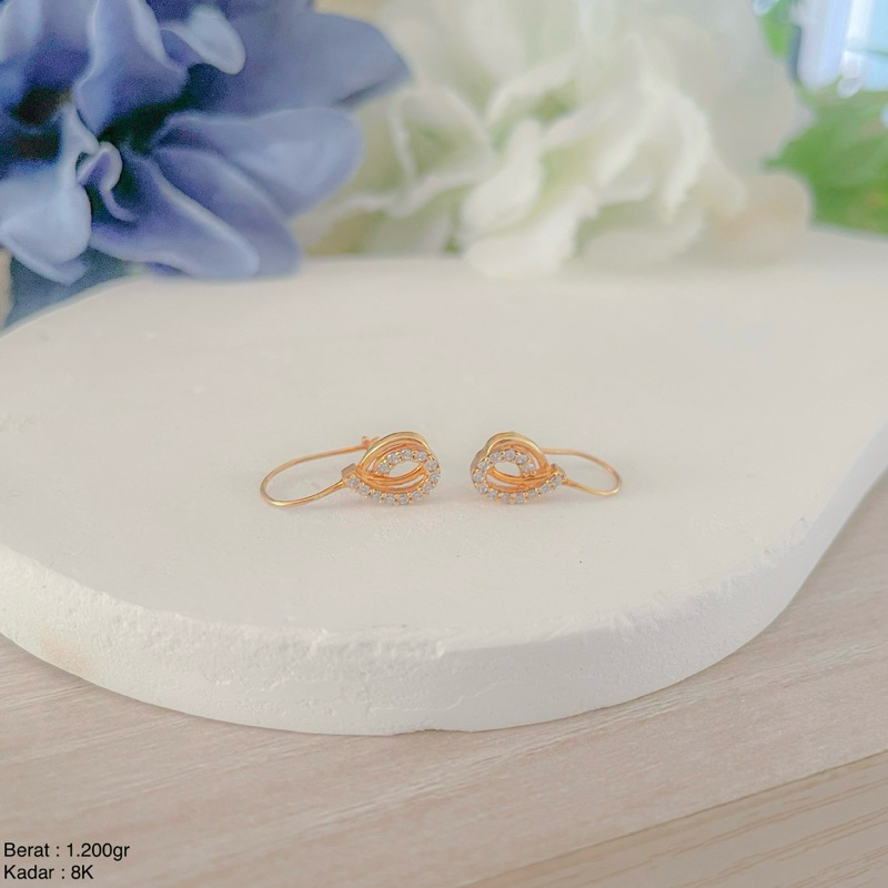 Perhiasan Anting Emas Tetes Air / Tear Drop UBS 16k / 700