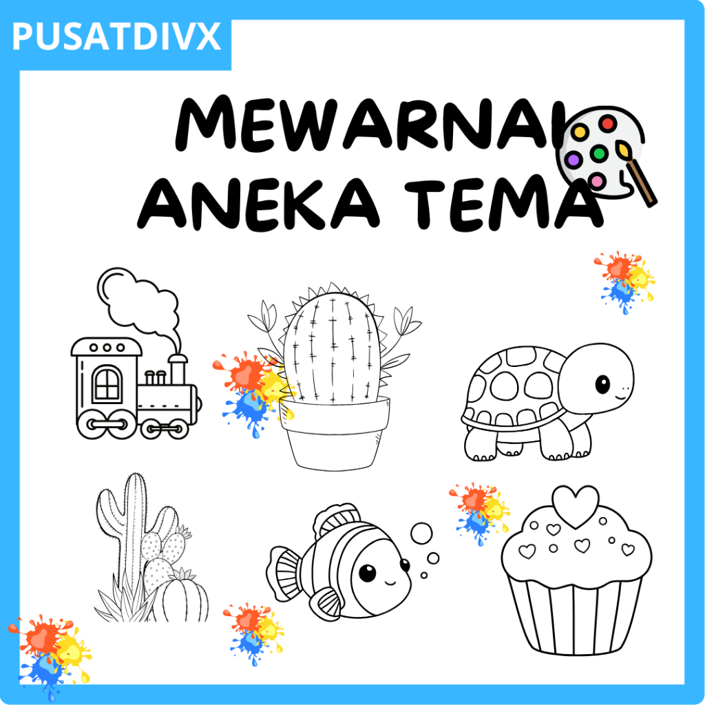 

SANJI ANEKA 10 PCS TEMA KERTAS MEWARNAI A4 A5 DAN A6 COLORING WHORKSEET