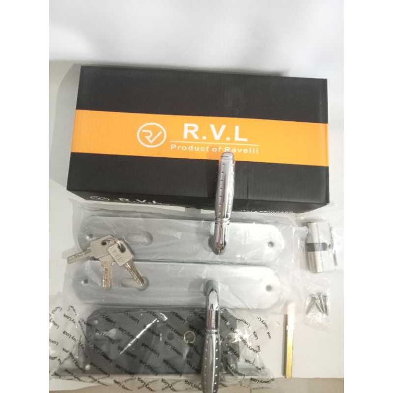 Handle Kunci Pintu Set / Gagang Kunci Pintu Bulat Bintik RVL