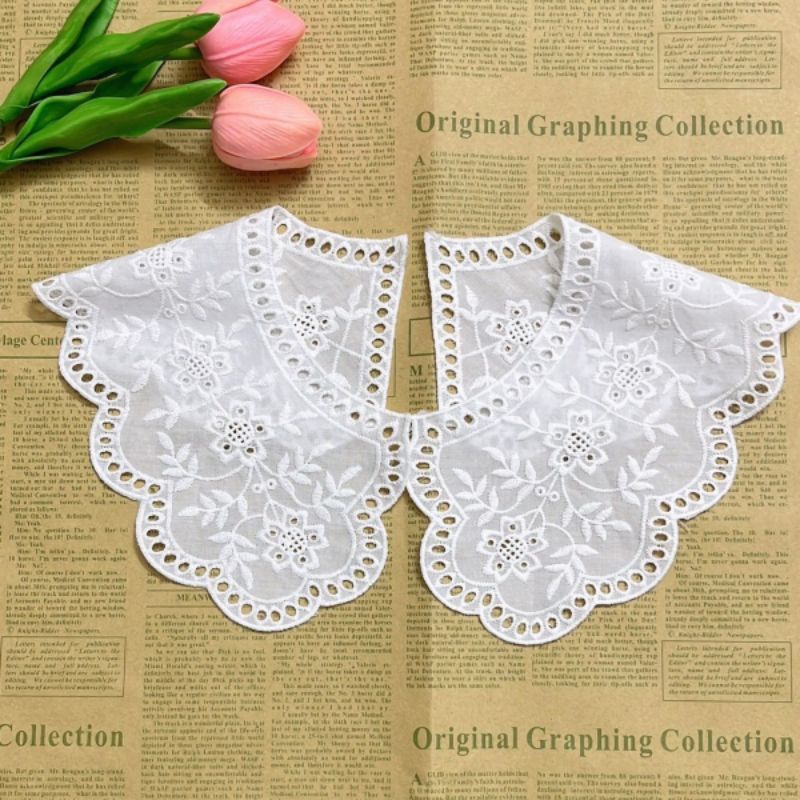 Kerah Aksesoris Besar Bordir Premium