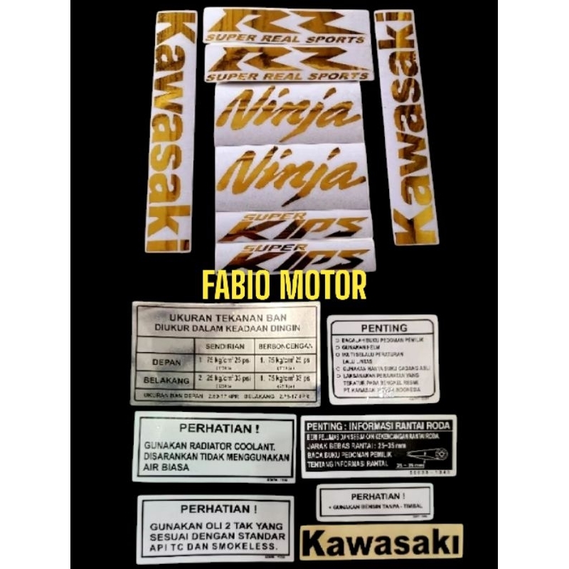 Stiker cutting ninja rr new dan stiker warning gold bisa dipernis