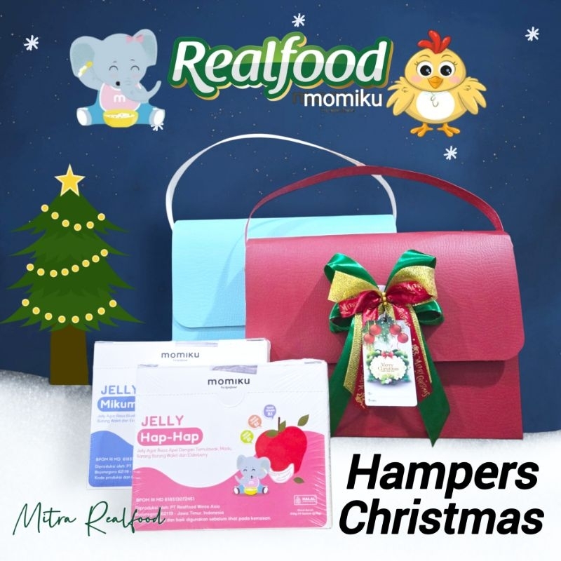 

Hampers Realfood Momiku Jelly Hap-Hap & Mikumuno Box Bag Edisi Natal Christmas Bersertifikat Bpom Halal