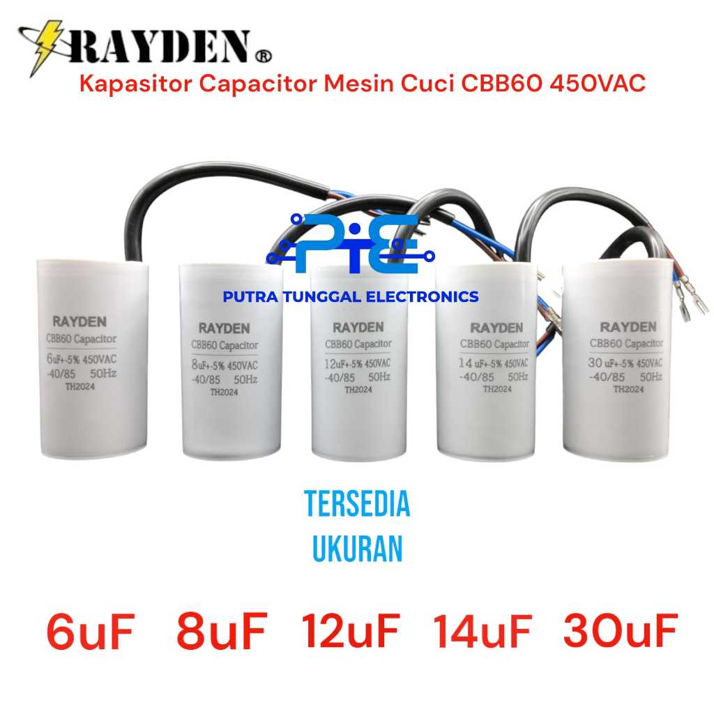 Kapasitor Capacitor Mesin Cuci CBB60 450VAC