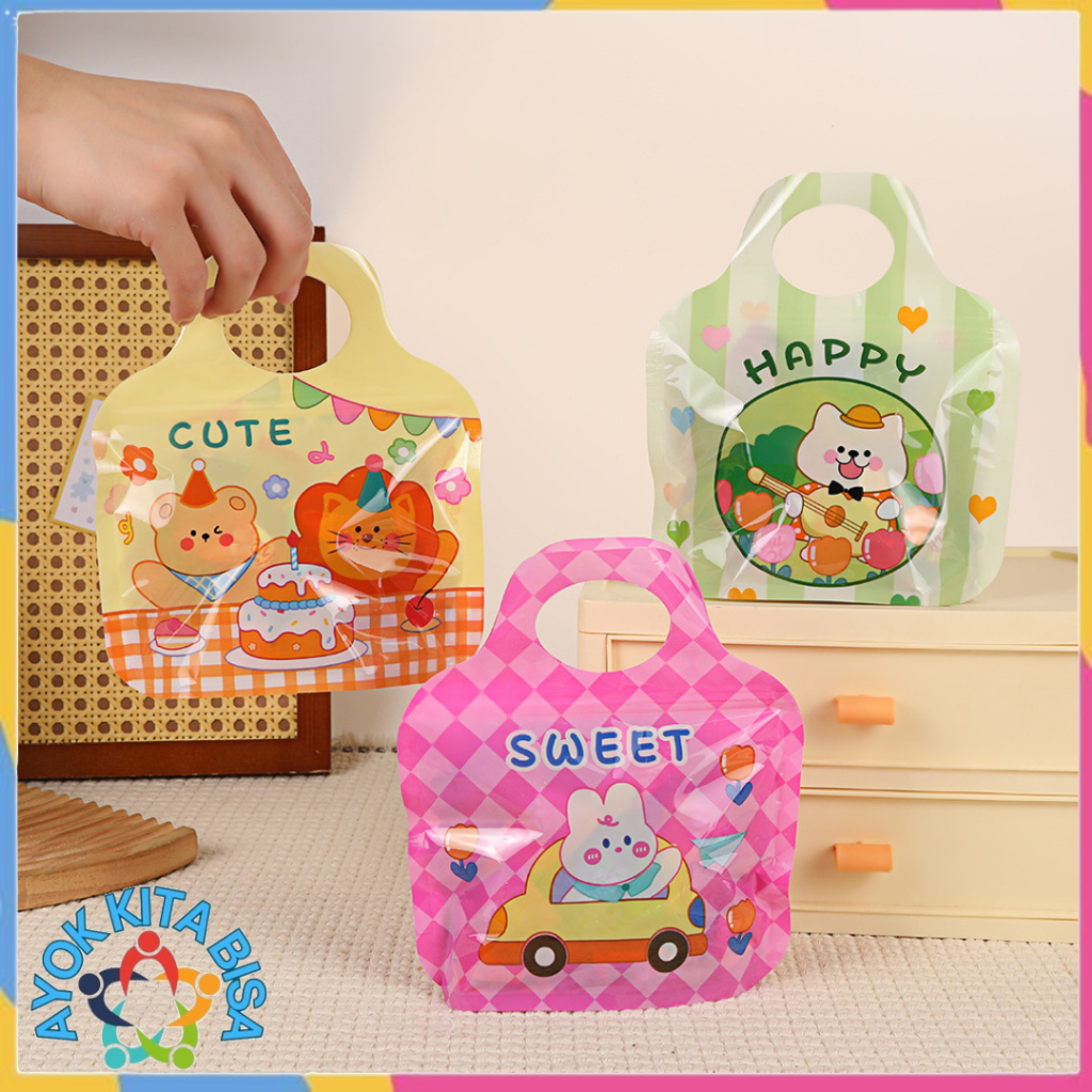 

AKB Plastik Ziplock Mini Tas Jinjing Plastic Bag Zipper Karakter Hewan Goodie Bag Permen Biskuit Anti Air Hampers Lucu Motif Kartun Berwarna Full Color Tas Hampers