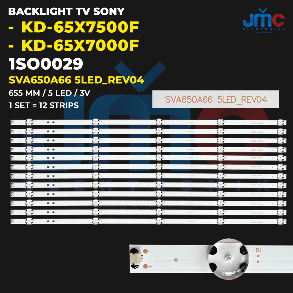 Backlight TV SONY 65 Inch KD-65X7000F KD-65X7500F SVA650A66 5LED_REV04