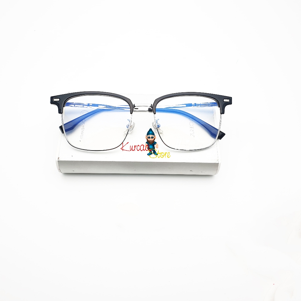 KurcaciStore- Kacamata Minus Photocromic Blueray HARUMI Kotak Nosepad Gantung Unisex Antiradiasi