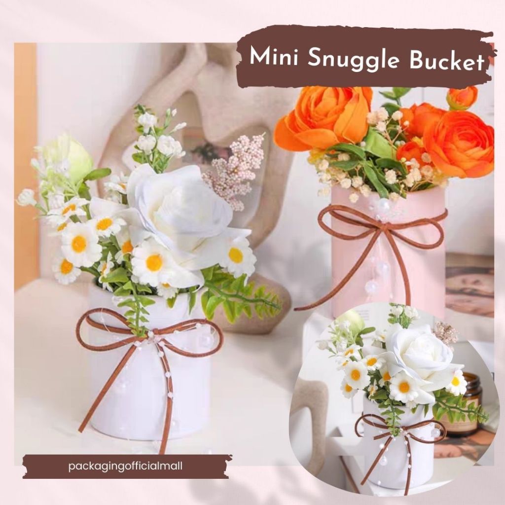 MINI SNUGGLE BUCKET / TEMPAT BUKET BUNGA / KERTAS BUNGA / CELLOPHANE / FLOWER HOLDER