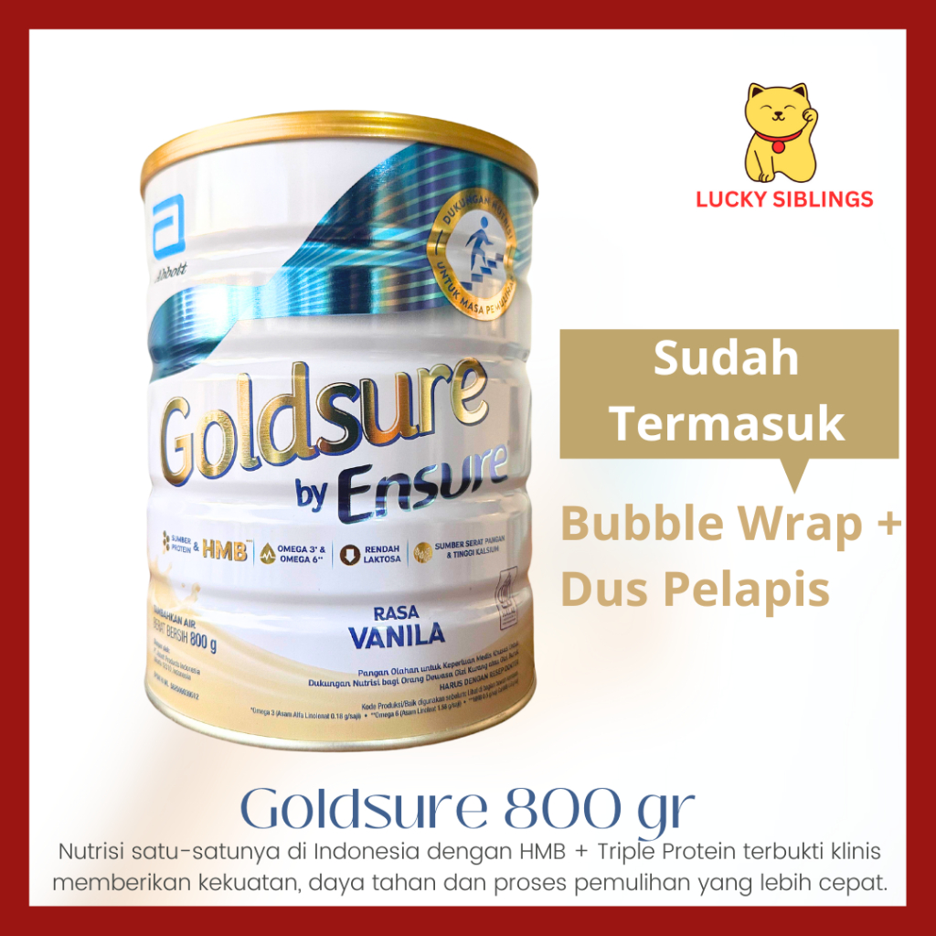 

GOLDSURE BY ENSURE VANILA 800 gr Susu Dewasa Manula Lansia Jaga Stamina