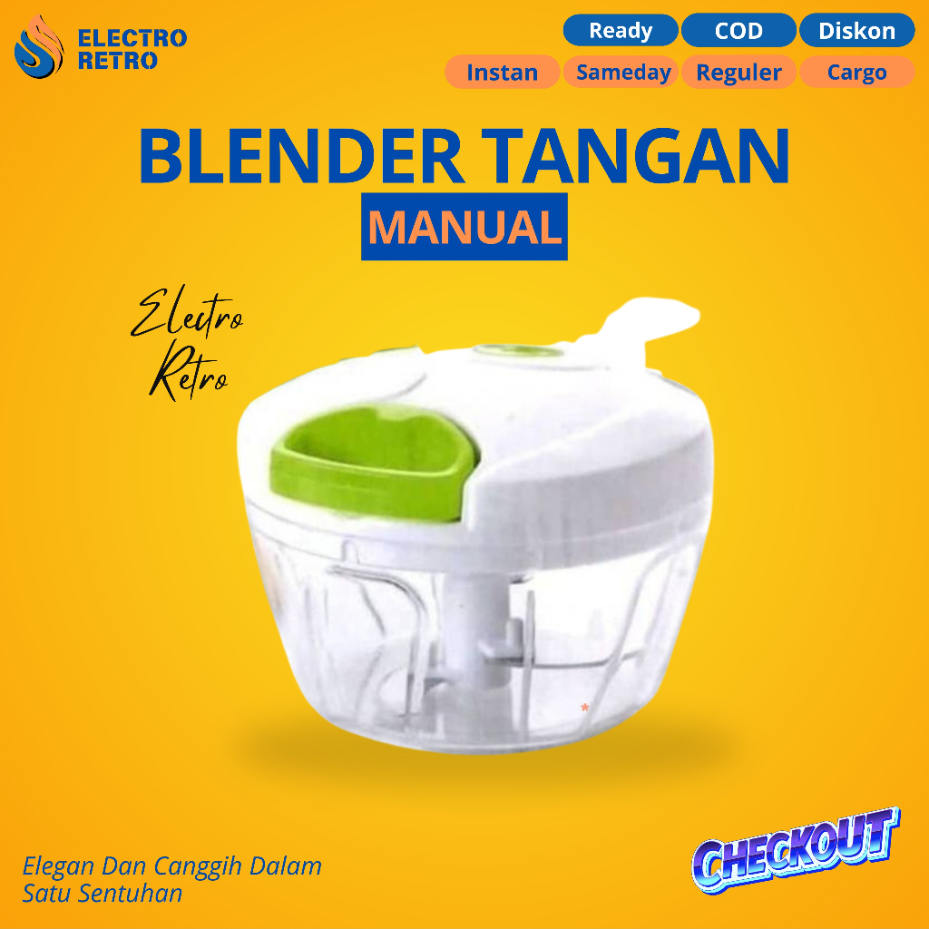 MINI CUTTER Q2 MIXER TANGAN MANUAL BLENDER MINI MIXER TANGAN RAMAH LINGKUNGAN BLENDER MANUAL