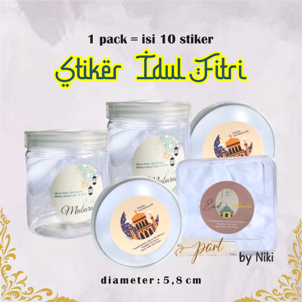 

[isi 10] Sticker Bulat Idul Fitri / Stiker Hampers 5,8 cm