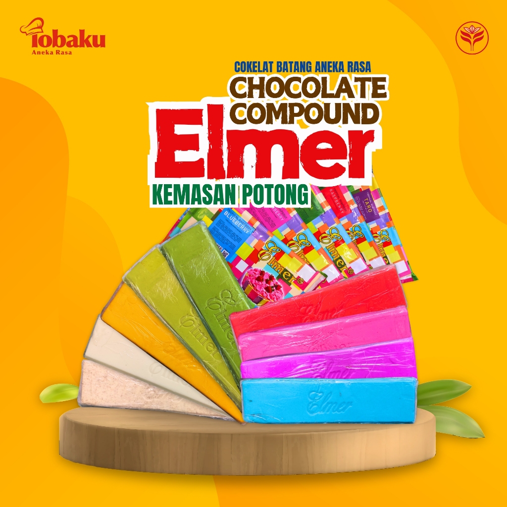 

ELMER Chocolate Compound Cokelat Batang Kemasan Potong - Rasa Blueberry, Strawberry, Raspberry, Green Tea, Melon, Taro, Tiramisu _