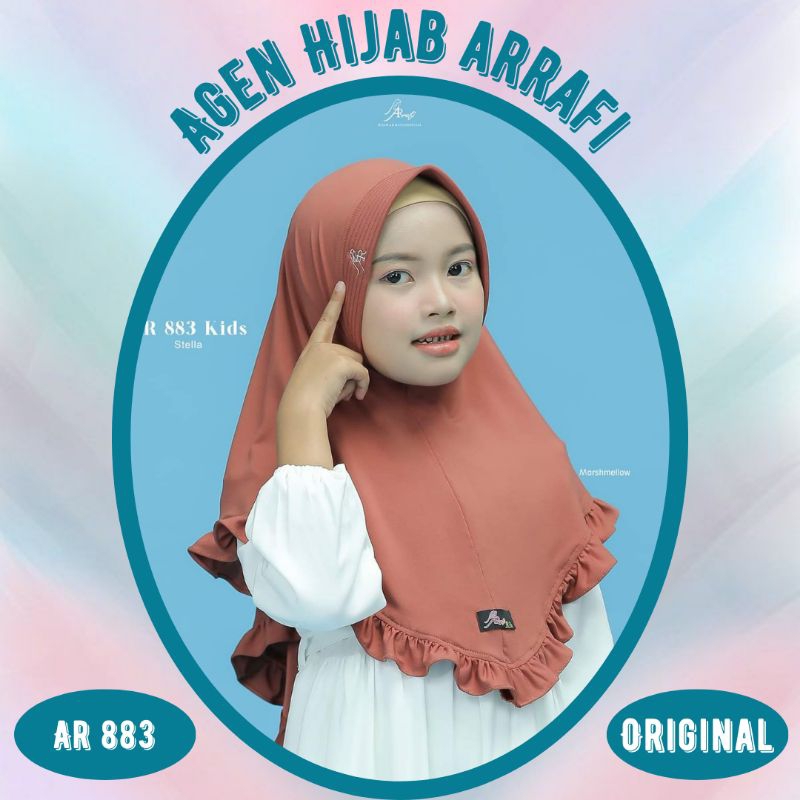 PROMO-Arrafi AR 883 kids New jilbab hijab kerudung Jersey rempel anak kids wanita perempuan  TK SD 5