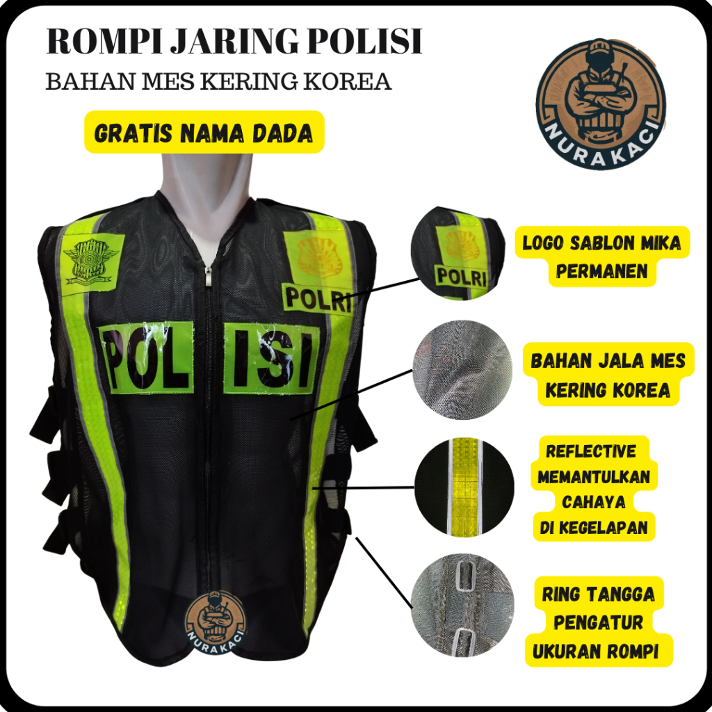 Rompi Polisi Lalulintas Hitam Terbaru Rompi Polisi Reskrim Militer Serbaguna