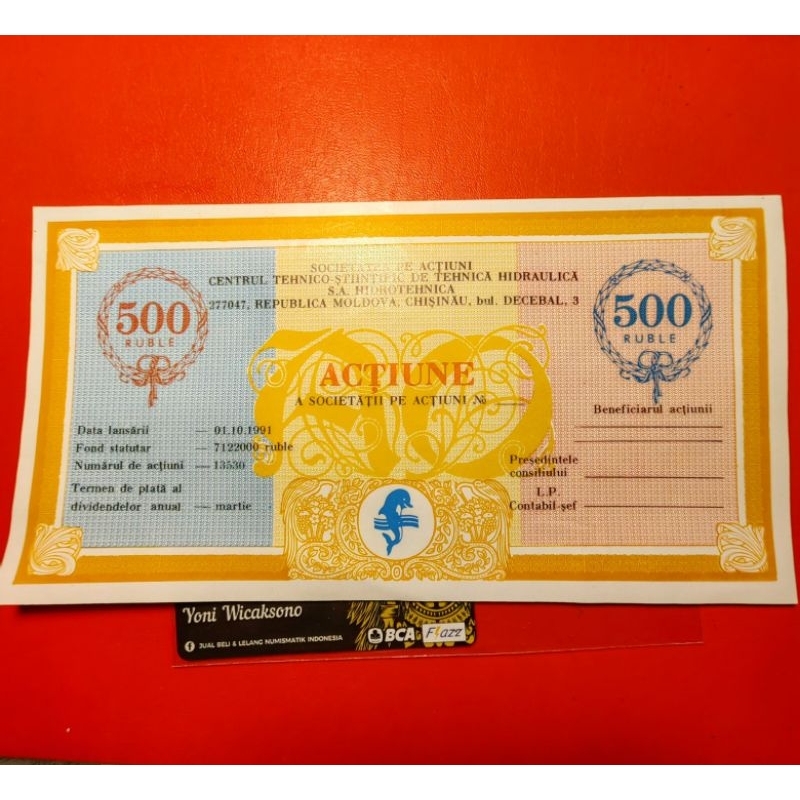 

Rusia 500 rubel kertas penghargaan