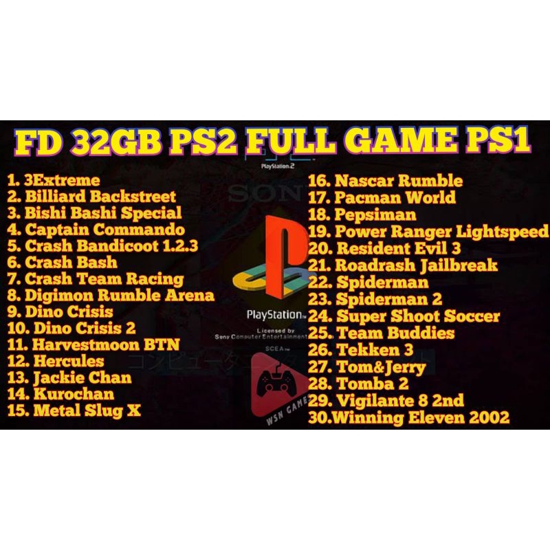 Flashdisk PS2 Full Games PS1