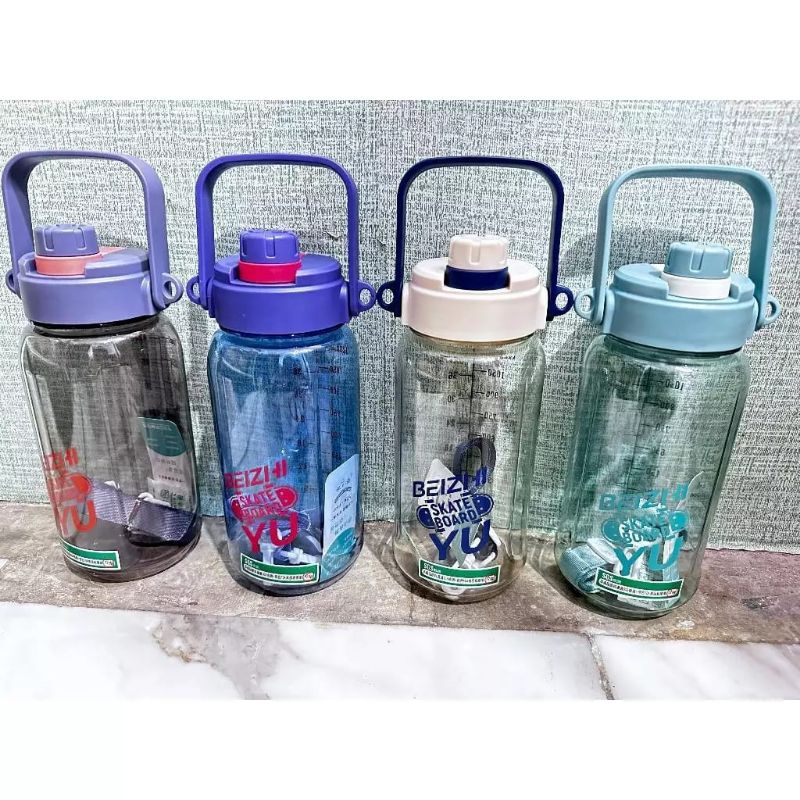 BOTOL MINUM SKATE BOARD  BEIZI 1200ML 0207 tanpa sedotan