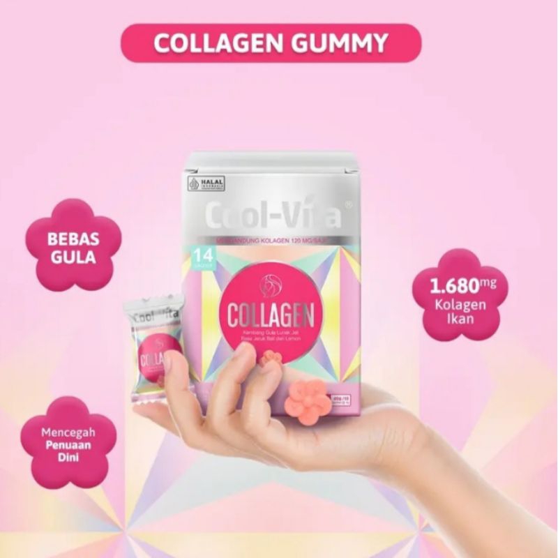 1 BOX Colvita Collagen Gummy DHA Gummy rasa buah (1Box 14gummy)