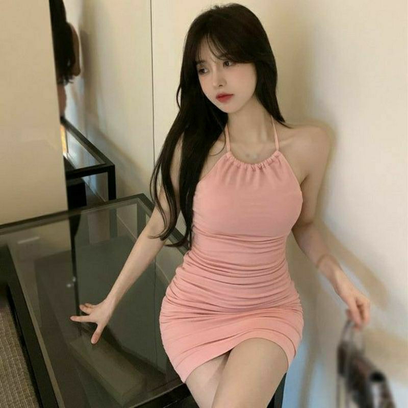 HOT DEALS DRESS BODYCONE TALI LEHER KOREAN STYLE BAJU LC KEKINIAN OUTFIT WANIT SEXY TERBARU GAUN