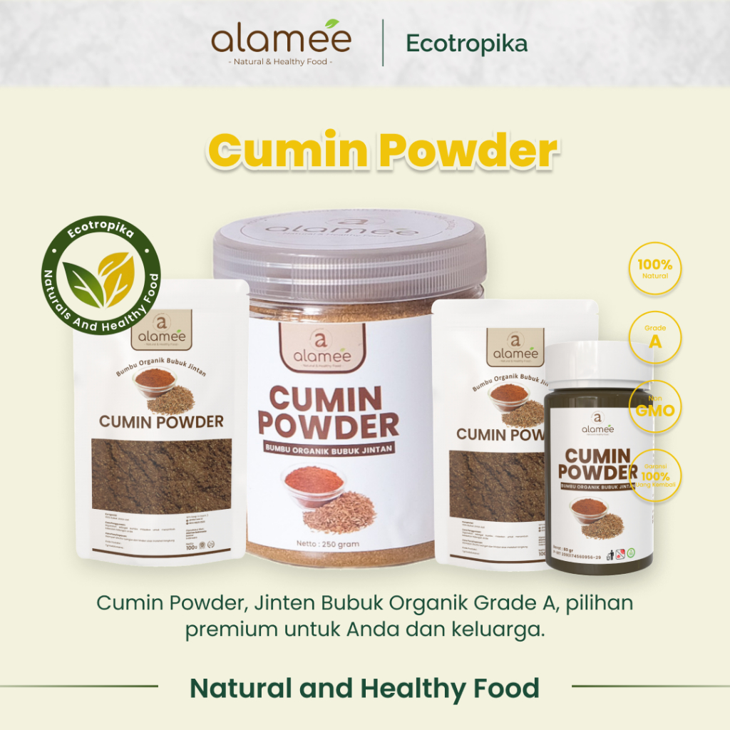 

Ecotropika Bumbu Dapur Jintan Bubuk Cumin Powder Dapur Instan Jinten Ground Caraway Rempah Masak