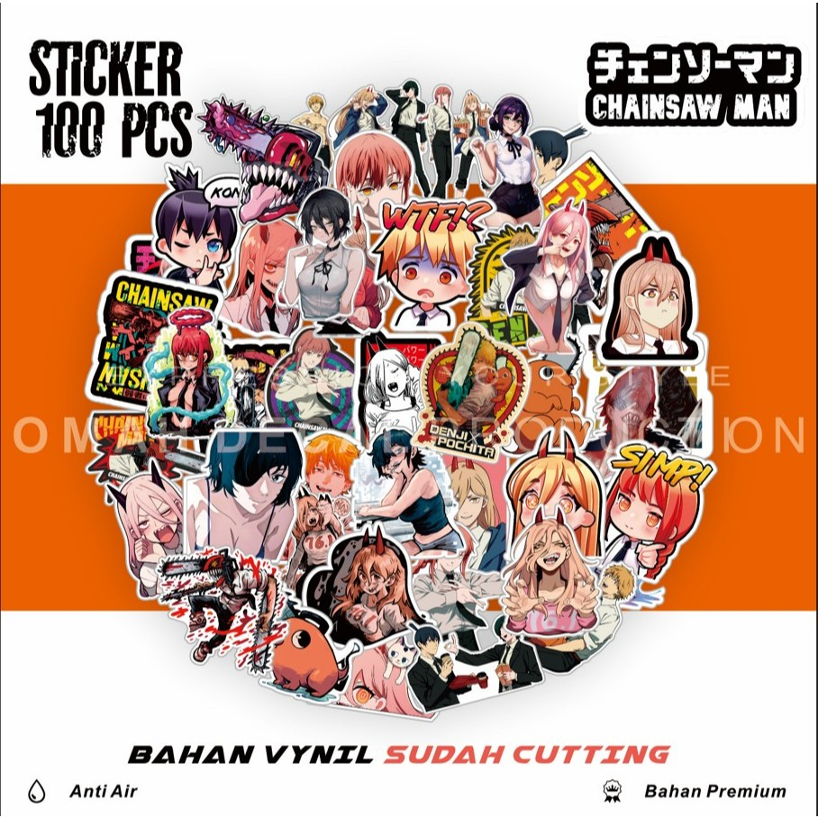 

STIKER CHAINSAW MAN ISI 50 PCS PER PACK STICKER ST077 CHAIN SAW MAN CHAINSAWMAN