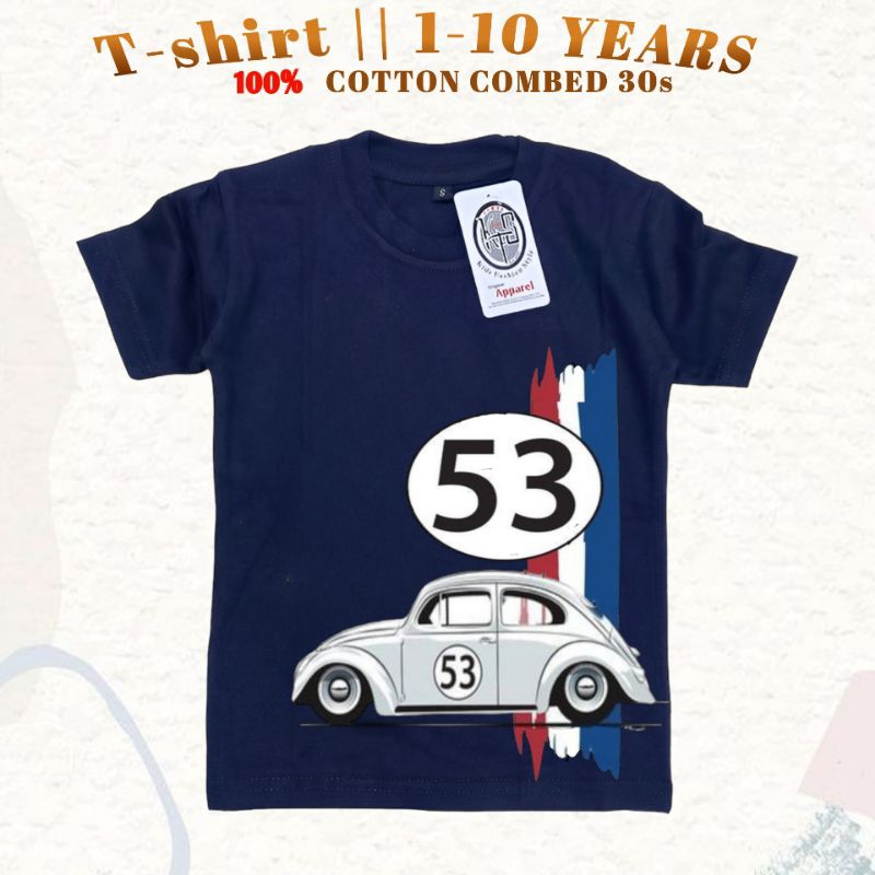 Baju Kaos Anak Distro Mobil VW kodok Classic Unisex Anak Laki Laki Perempuan usia 1-10 tahun