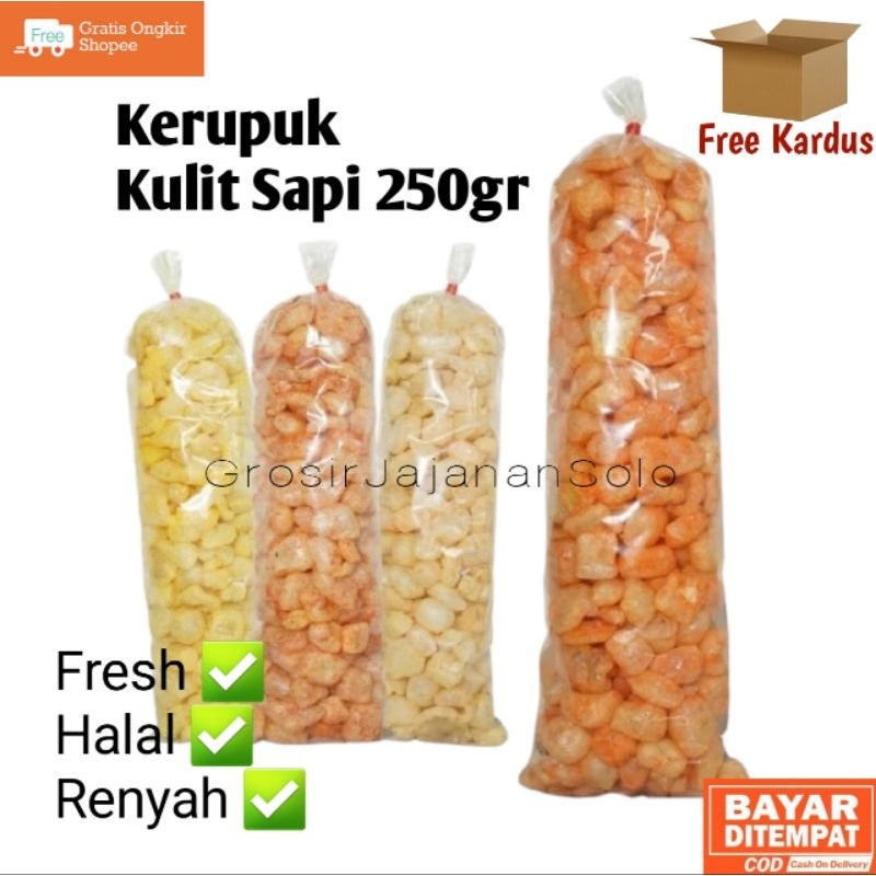 

Kerupuk Kulit Sapi 1 Ball / Dorokdok ± 250gr / Krupuk Kulit Sapi Asli Solo