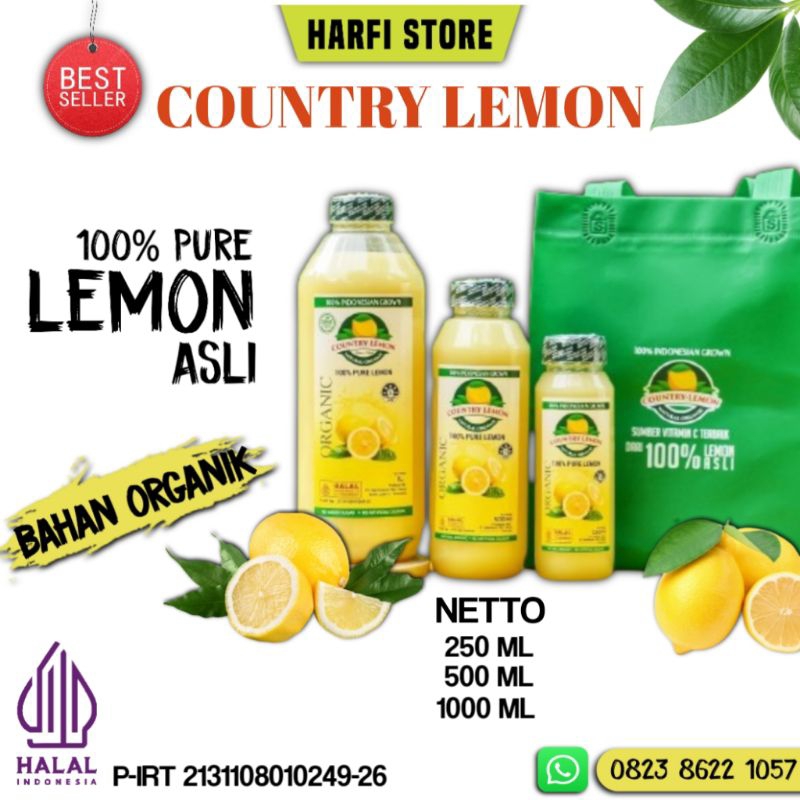 

COUNTRY LEMON 250 ML / SARI LEMON ASLI / MINUMAN ORGANIK / PURE LEMON / MINUMAN LEMON