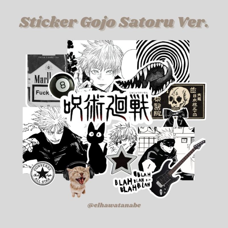 

Sticker Aesthetic | Sticker Jujutsu Kaisen | Gojo Satoru ver. | Sticker laptop, notebook, hp, jurnal