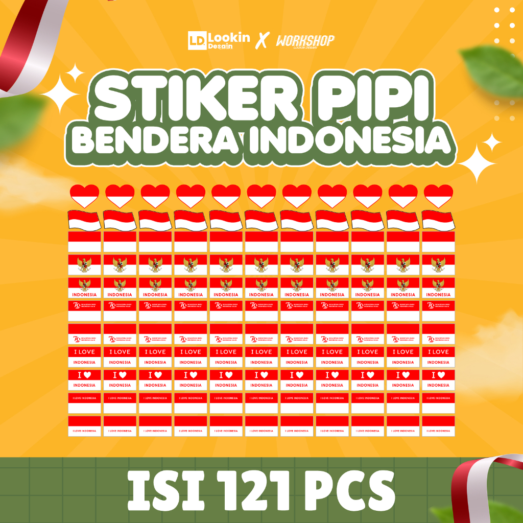 

STIKER STICKER PIPI BENDERA INDONESIA KIBAR KECIL ISI 121 PCS