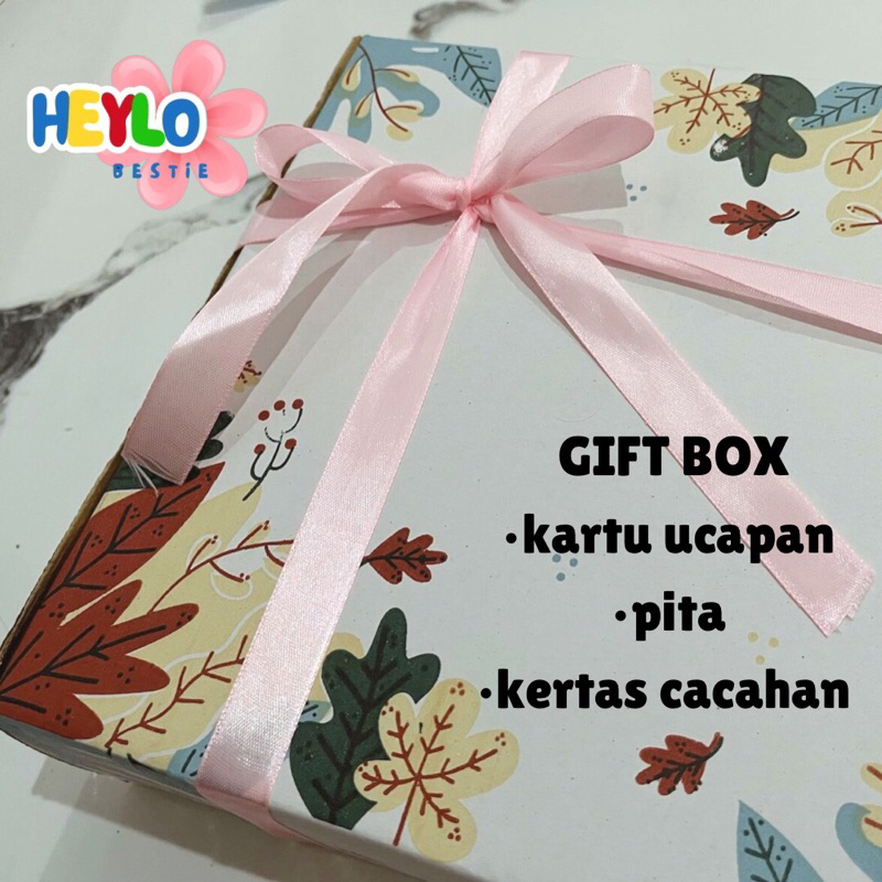 

(Tambahan) Heylo Bestie GIFT BOX Kotak Ucapan dan Pita Kertas Free Kartu ucapan